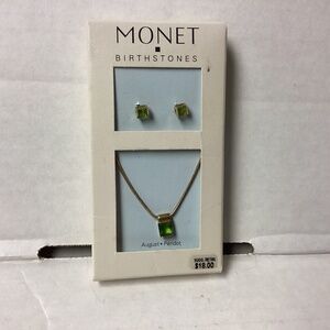 Monet birthstone earrings and necklace